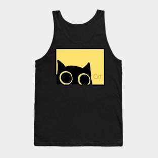 Black Cat on Yellow Tank Top